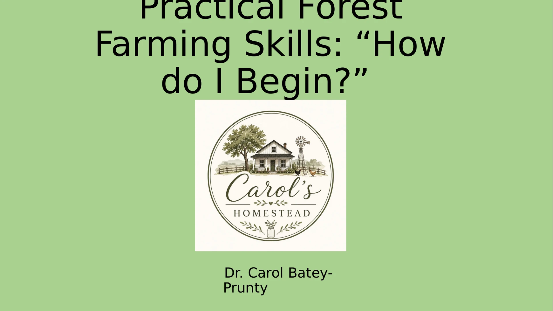 Forest Farming Beginner